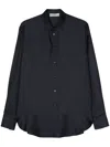Modes Garments Silk Satin Shirt In Blue