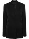 Modes Garments Single-breasted Wool Blazer In Black