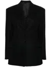 Modes Garments Single-breasted Wool Blazer In Black