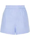 Modes Garments Striped Cotton Shorts In Blue