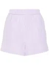 Modes Garments Striped Cotton Shorts In Pink