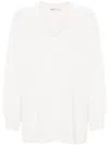 Modes Garments V-neck Fine-knit Jumper In Neutrals