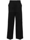 Modes Garments Wide-leg Wool Trousers In Black