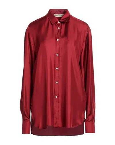 Modes Garments Woman Shirt Brick Size Xxl Silk In Red