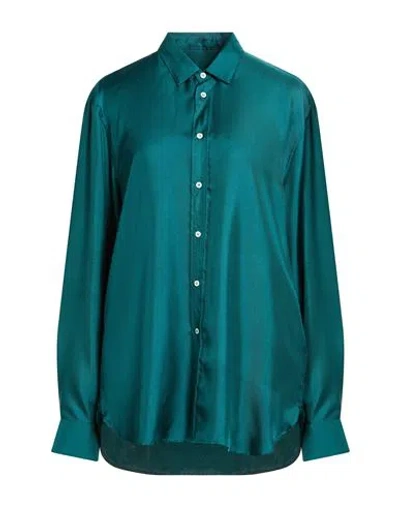 Modes Garments Woman Shirt Deep Teal Size Xxl Silk In Green