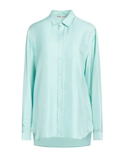 Modes Garments Woman Shirt Light Green Size Xl Silk