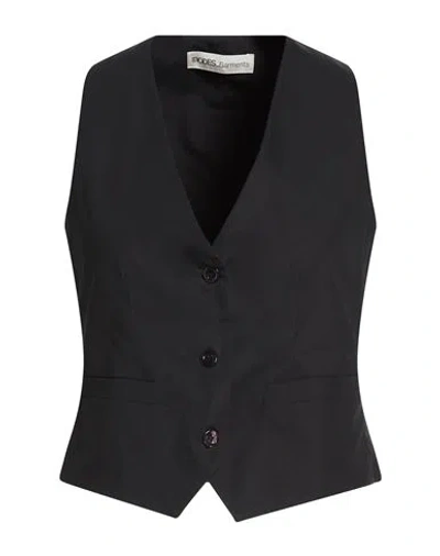Modes Garments Woman Tailored Vest Black Size 8 Cotton