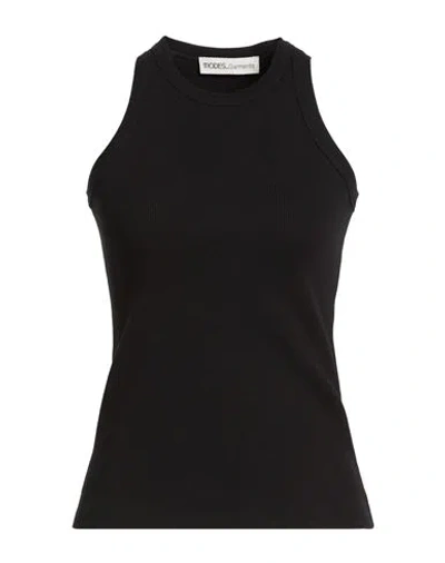 Modes Garments Woman Tank Top Black Size L Cotton, Eco Polyester
