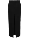 Modes Garments Wool Midi Skirt In Black