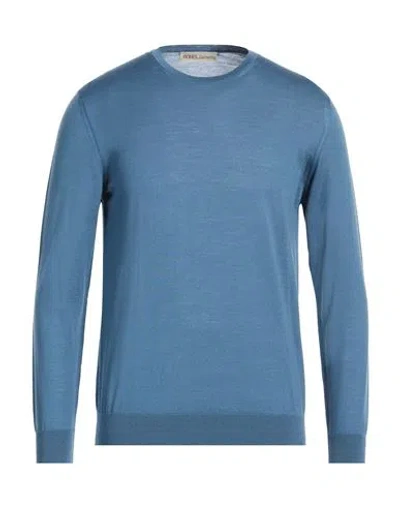 Modes Man Sweater Slate Blue Size 46 Merino Wool