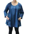 Modesce Hand Painted Cotton Swirl Swing Tunic In Blue Multi In Multi