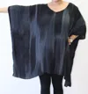 Modesce Hand Painted Katie Poncho Tunic In Cascading Black In Multi