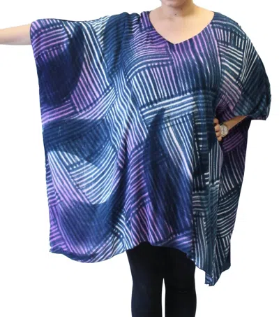 Modesce Hand Painted Katie Poncho Tunic In Crystal Black Violet In Multi
