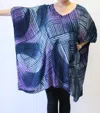 Modesce Hand Painted Katie Poncho Tunic In Crystal Black Violet In Multi