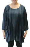 Modesce Hand Painted Two Pocket Swing Tunic In Graphite Multi In Brown