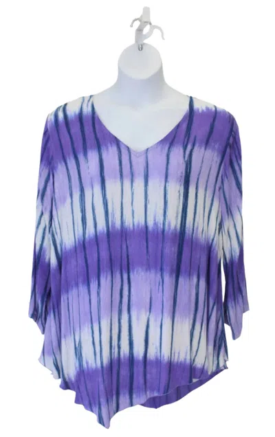 Modesce Women's Tie Dye V-hem Top - Plus In Purple In Multi