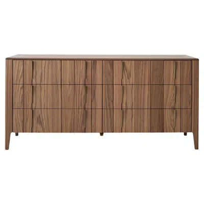 Pre-owned Modesign Domino 6-drawer Canaletto Walnut Chest Of Drawers In Brown