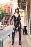 Modessa Couture M19109 Fitted Long Formal Jumpsuit In Multi