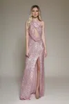 Modessa Couture M19113 Prom Long Fitted Slit Formal Evening Dress In Pink
