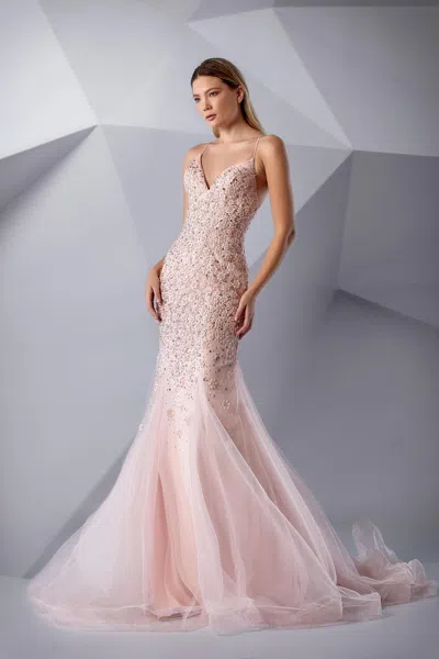 Modessa Couture M20203 Long Prom Formal Mermaid Dress In Pink