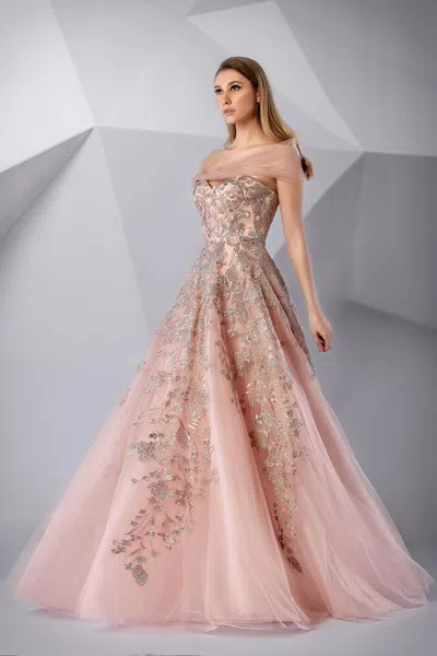 Modessa Couture M20224 Formal Long Evening Dress In Pink