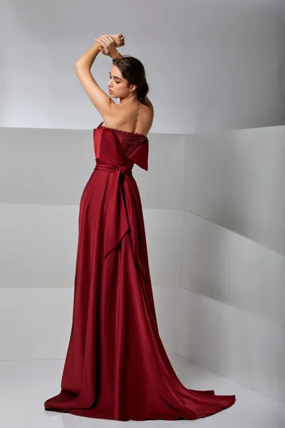 Modessa Couture M20227 Long Formal Overskirt Prom Mermaid Dress In Red