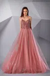Modessa Couture M20228 Prom Long Formal A Line Evening Dress In Pink