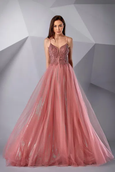 Modessa Couture M20228 Prom Long Formal A Line Evening Dress In Pink