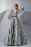 Modessa Couture M20237 Long A Line Formal Evening Dress In Green