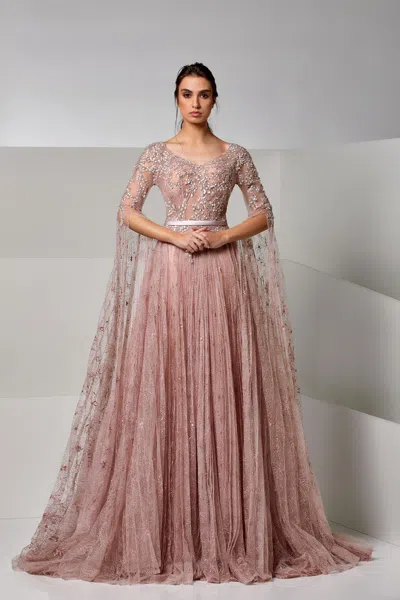 Modessa Couture M20252 Long A Line Formal Dress In Pink