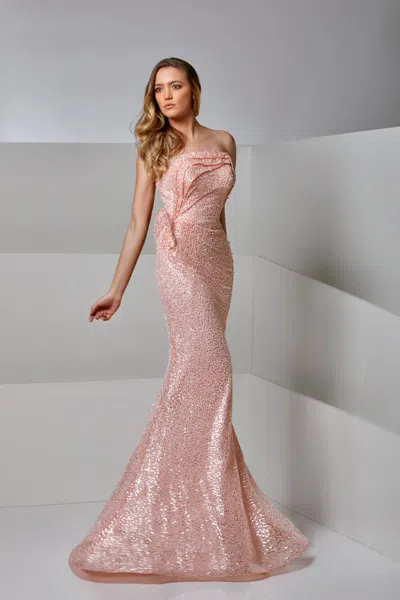 Modessa Couture M20273 Mermaid Long Formal Prom Dress In Pink