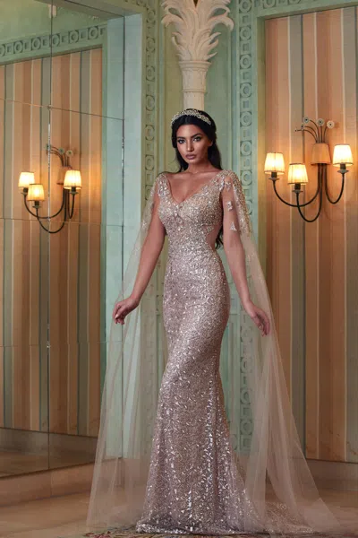 Modessa Couture M20277 Fitted Prom Long Formal Mermaid Dress In Pink