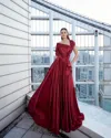Modessa Couture M20302 Long Formal A Line Evening Dress In Red