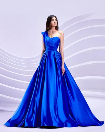 Modessa Couture M20304 Formal Long Prom Pleated Dress In Blue