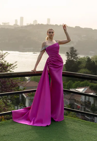 Modessa Couture M20308 Formal Fitted Mermaid Long Prom Dress In Purple