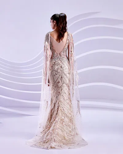 Modessa Couture M20310 Long Mermaid Prom Formal Evening Dress In Neutral