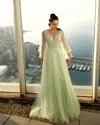 Modessa Couture M20334 Long Layered Formal Dress In Green