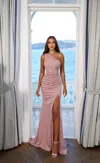 Modessa Couture M20366 Fitted Slit Long Formal Prom Dress In Pink
