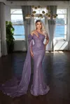 Modessa Couture M22405 Long Mermaid Formal Sequin Prom Dress In Purple