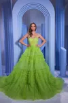 Modessa Couture M23534 Prom Long Ball Gown Layered Prom Dress In Green