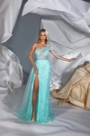 Modessa Couture M24628 Beaded Slit Long Formal Overskirt Prom Dress In Blue