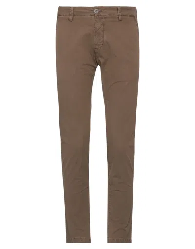 MODFITTERS MODFITTERS MAN PANTS BROWN SIZE 29 COTTON, ELASTANE