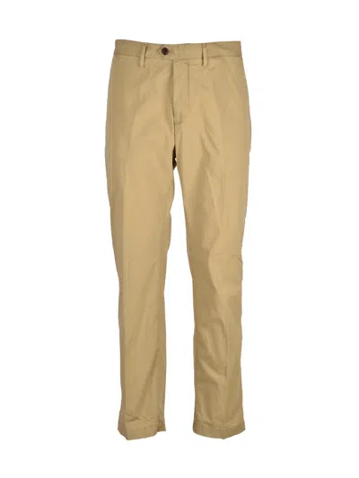 Modfitters Straight-leg Stretch Fabric Pants With Versatile Khaki Tone In Brown