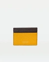 Modher Credit Card Slip In Grained Leather In Yellow