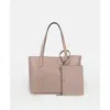 Modher Elba Structured Tote In Vegetable-tanned Leather In Gray
