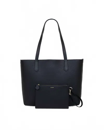 Modher Women's Bellagio Large Tote Bag In Black With Gray Suede Interior