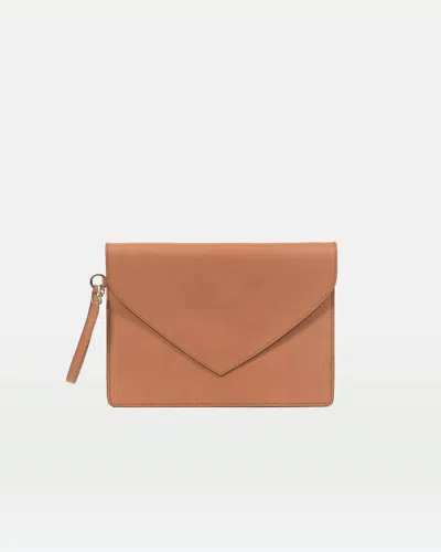 Modher Women's Envelope Italian Vegetable Leather Clutch In Natural Tan In Multi