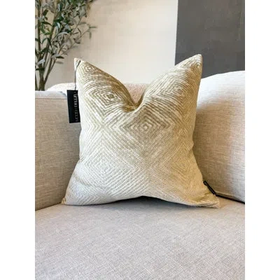 Modish Decor Pillows Mocha Velvet Cover In Beige