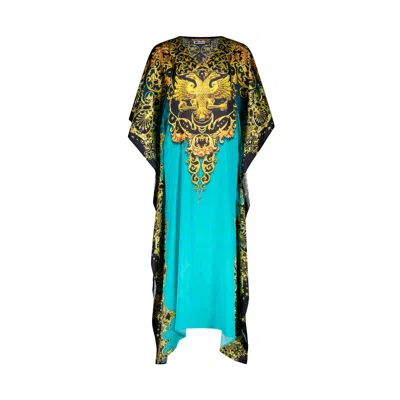 Modistas Women's Blue Berunda Mini Cerulean Kaftan