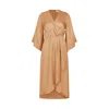Modistas Women's Brown Protea Beige Dress In Brown